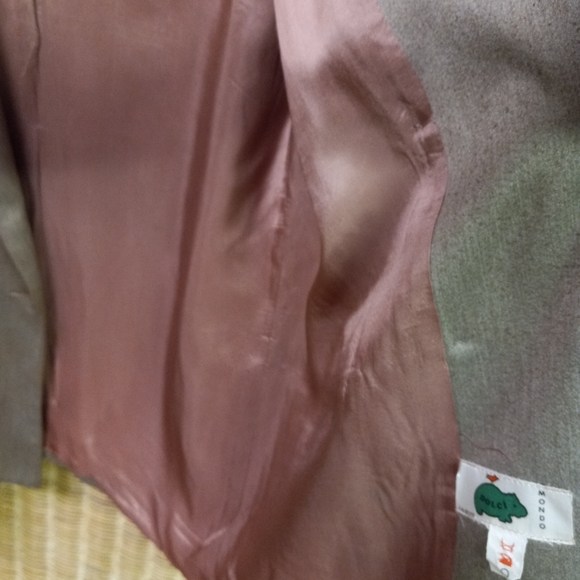 DOLCI Mondo Fine Wool Blazer Jacket Double Breast 1-Button Sand/Stone Brown L/44 - Picture 6 of 11